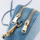 Miu Miu Shoulder Bag Leather Blue Gold Auth 200239A-16