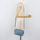 Miu Miu Shoulder Bag Leather Blue Gold Auth 200239A-24