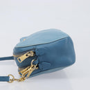 Miu Miu Shoulder Bag Leather Blue Gold Auth 200239A-5