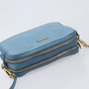 Miu Miu Shoulder Bag Leather Blue Gold Auth 200239A-6