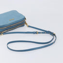 Miu Miu Shoulder Bag Leather Blue Gold Auth 200239A-7