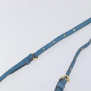 Miu Miu Shoulder Bag Leather Blue Gold Auth 200239A-9