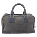 LOEWE Americana 28 Hand Bag Suede Gray Silver Auth 200243A-2