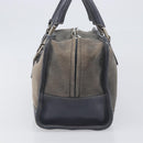LOEWE Americana 28 Hand Bag Suede Gray Silver Auth 200243A-3