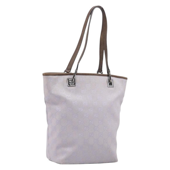 GUCCI GG Canvas Tote Bag Lavende Silver 31244 Auth 200244