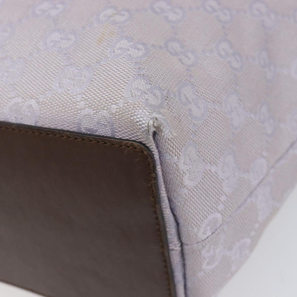 GUCCI GG Canvas Tote Bag Lavende Silver 31244 Auth 200244