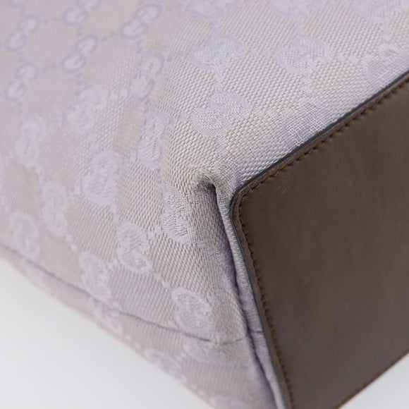 GUCCI GG Canvas Tote Bag Lavende Silver 31244 Auth 200244