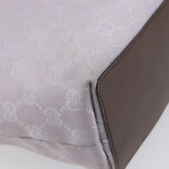 GUCCI GG Canvas Tote Bag Lavende Silver 31244 Auth 200244