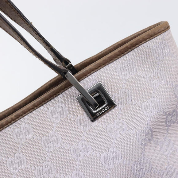 GUCCI GG Canvas Tote Bag Lavende Silver 31244 Auth 200244