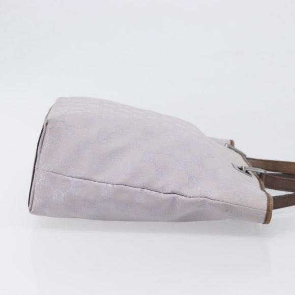 GUCCI GG Canvas Tote Bag Lavende Silver 31244 Auth 200244