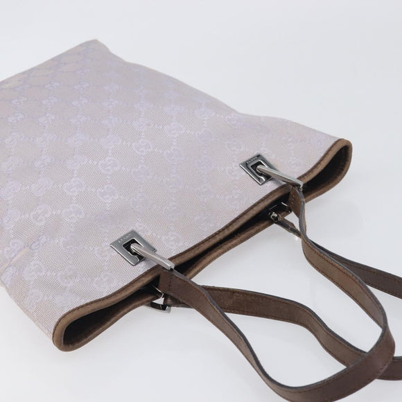 GUCCI GG Canvas Tote Bag Lavende Silver 31244 Auth 200244