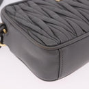 Miu Miu Matelasse Shoulder Bag Leather Gray Gold Auth 200246V-9