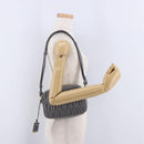 Miu Miu Matelasse Shoulder Bag Leather Gray Gold Auth 200246V-23