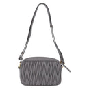 Miu Miu Matelasse Shoulder Bag Leather Gray Gold Auth 200246V-2