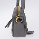 Miu Miu Matelasse Shoulder Bag Leather Gray Gold Auth 200246V-4