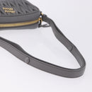 Miu Miu Matelasse Shoulder Bag Leather Gray Gold Auth 200246V-7