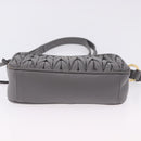 Miu Miu Matelasse Shoulder Bag Leather Gray Gold Auth 200246V-5