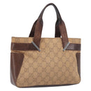 GUCCI GG Canvas Hand Bag Orange Silver 73984 Auth 200247-1