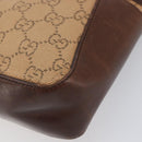 GUCCI GG Canvas Hand Bag Orange Silver 73984 Auth 200247-14