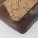 GUCCI GG Canvas Hand Bag Orange Silver 73984 Auth 200247-15