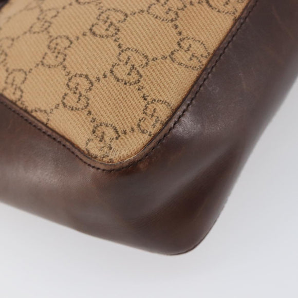 GUCCI GG Canvas Hand Bag Orange Silver 73984 Auth 200247