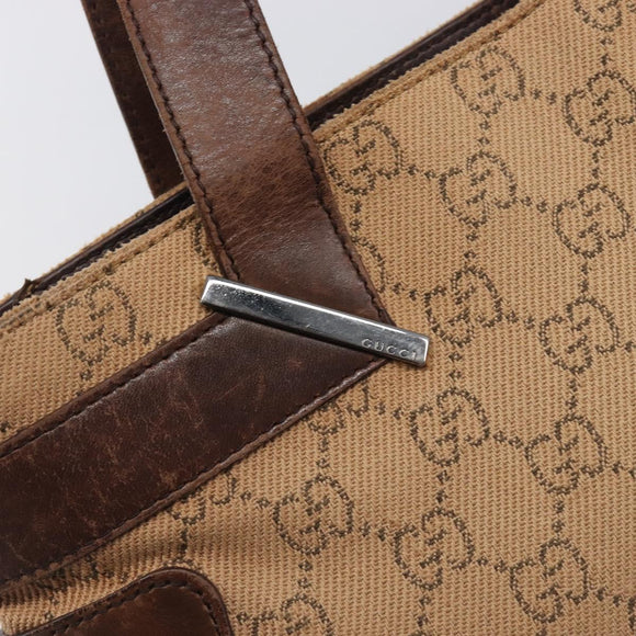 GUCCI GG Canvas Hand Bag Orange Silver 73984 Auth 200247