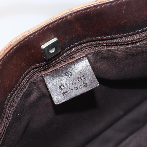 GUCCI GG Canvas Hand Bag Orange Silver 73984 Auth 200247