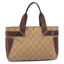 GUCCI GG Canvas Hand Bag Orange Silver 73984 Auth 200247-13