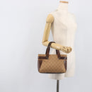 GUCCI GG Canvas Hand Bag Orange Silver 73984 Auth 200247-22