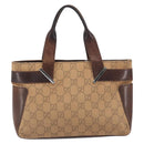 GUCCI GG Canvas Hand Bag Orange Silver 73984 Auth 200247-2