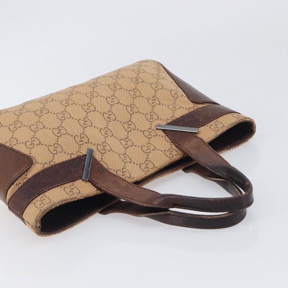 GUCCI GG Canvas Hand Bag Orange Silver 73984 Auth 200247