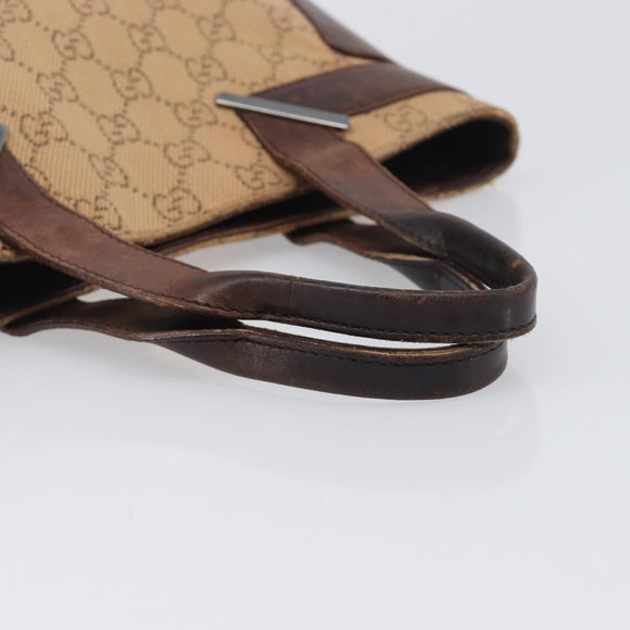 GUCCI GG Canvas Hand Bag Orange Silver 73984 Auth 200247
