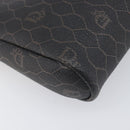 Christian Dior Honeycomb Canvas Chain Shoulder Bag PVC Black Gold Auth 200249A-12