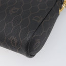 Christian Dior Honeycomb Canvas Chain Shoulder Bag PVC Black Gold Auth 200249A-13