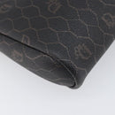 Christian Dior Honeycomb Canvas Chain Shoulder Bag PVC Black Gold Auth 200249A-14