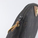 Christian Dior Honeycomb Canvas Chain Shoulder Bag PVC Black Gold Auth 200249A-16