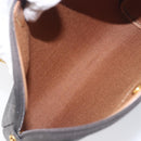 Christian Dior Honeycomb Canvas Chain Shoulder Bag PVC Black Gold Auth 200249A-18