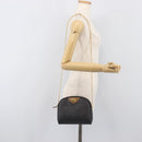 Christian Dior Honeycomb Canvas Chain Shoulder Bag PVC Black Gold Auth 200249A-21