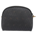 Christian Dior Honeycomb Canvas Chain Shoulder Bag PVC Black Gold Auth 200249A-3
