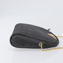 Christian Dior Honeycomb Canvas Chain Shoulder Bag PVC Black Gold Auth 200249A-4