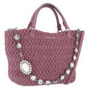 Miu Miu Matelasse Chain Shoulder Bag Leather 2way Pink Silver Auth 200252A-1