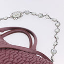 Miu Miu Matelasse Chain Shoulder Bag Leather 2way Pink Silver Auth 200252A-14
