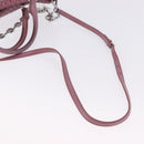 Miu Miu Matelasse Chain Shoulder Bag Leather 2way Pink Silver Auth 200252A-10