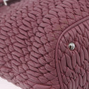 Miu Miu Matelasse Chain Shoulder Bag Leather 2way Pink Silver Auth 200252A-16