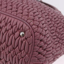 Miu Miu Matelasse Chain Shoulder Bag Leather 2way Pink Silver Auth 200252A-17