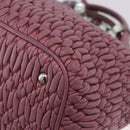 Miu Miu Matelasse Chain Shoulder Bag Leather 2way Pink Silver Auth 200252A-19