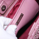Miu Miu Matelasse Chain Shoulder Bag Leather 2way Pink Silver Auth 200252A-21