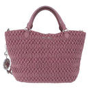 Miu Miu Matelasse Chain Shoulder Bag Leather 2way Pink Silver Auth 200252A-13