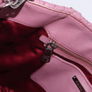 Miu Miu Matelasse Chain Shoulder Bag Leather 2way Pink Silver Auth 200252A-24