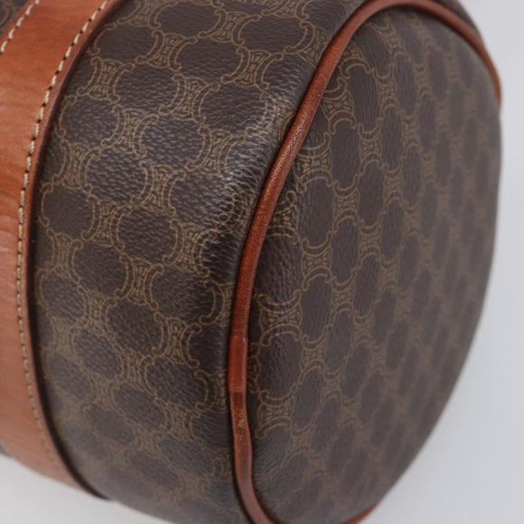CELINE Macadam Canvas Hand Bag PVC Leather Brown Gold Auth 200255A